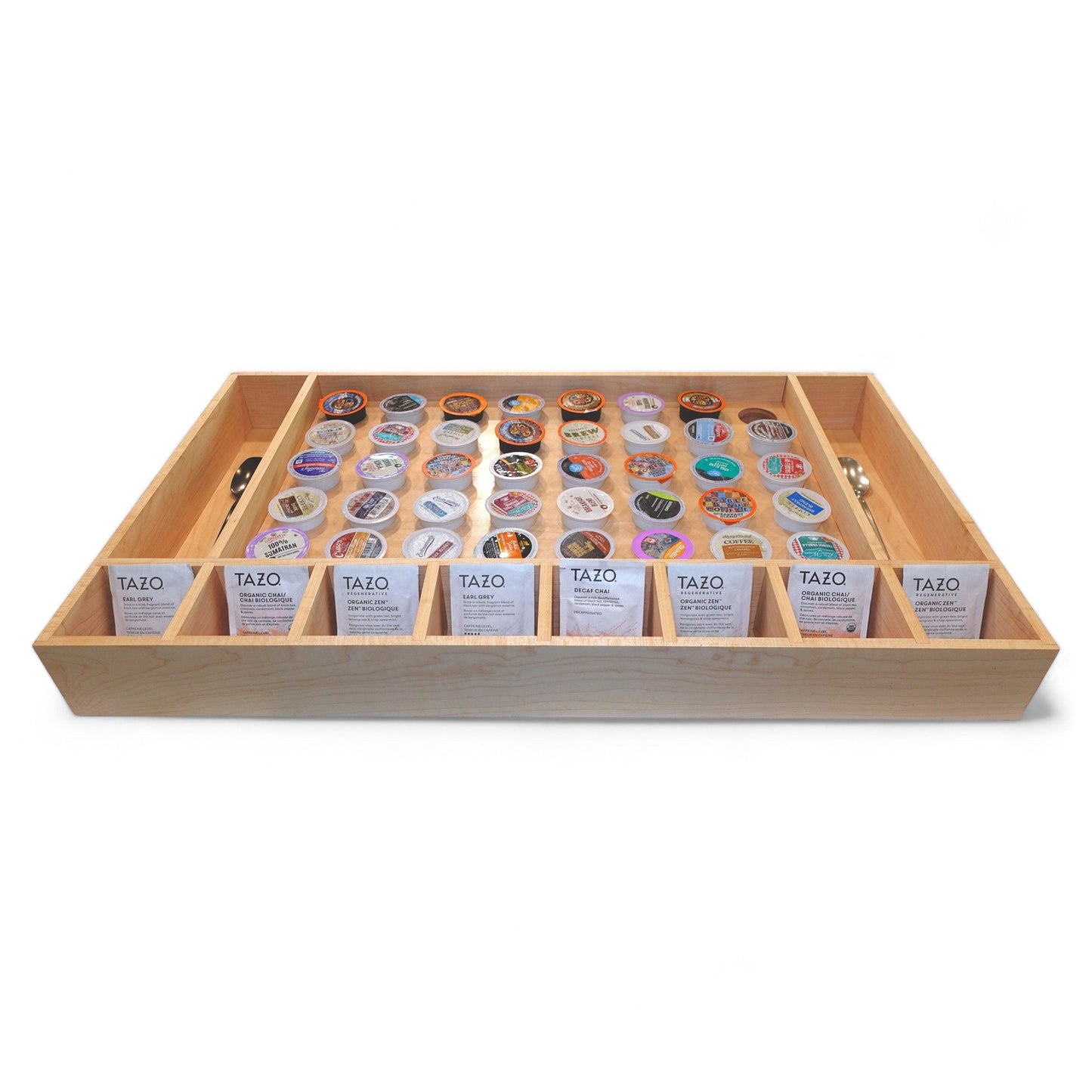 Custom K-Cup & Nespresso Drawer Organizer for Coffee Pods, Tea Bags, Utensil Storage - Neat Shop