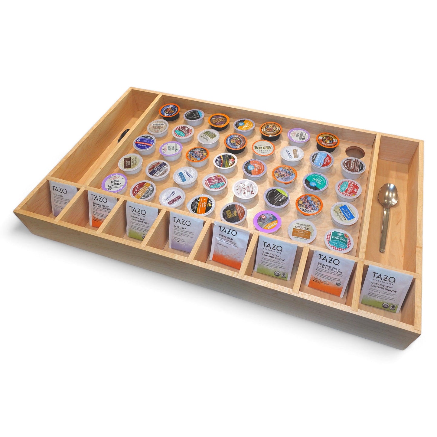 Custom K-Cup & Nespresso Drawer Organizer for Coffee Pods, Tea Bags, Utensil Storage - Neat Shop