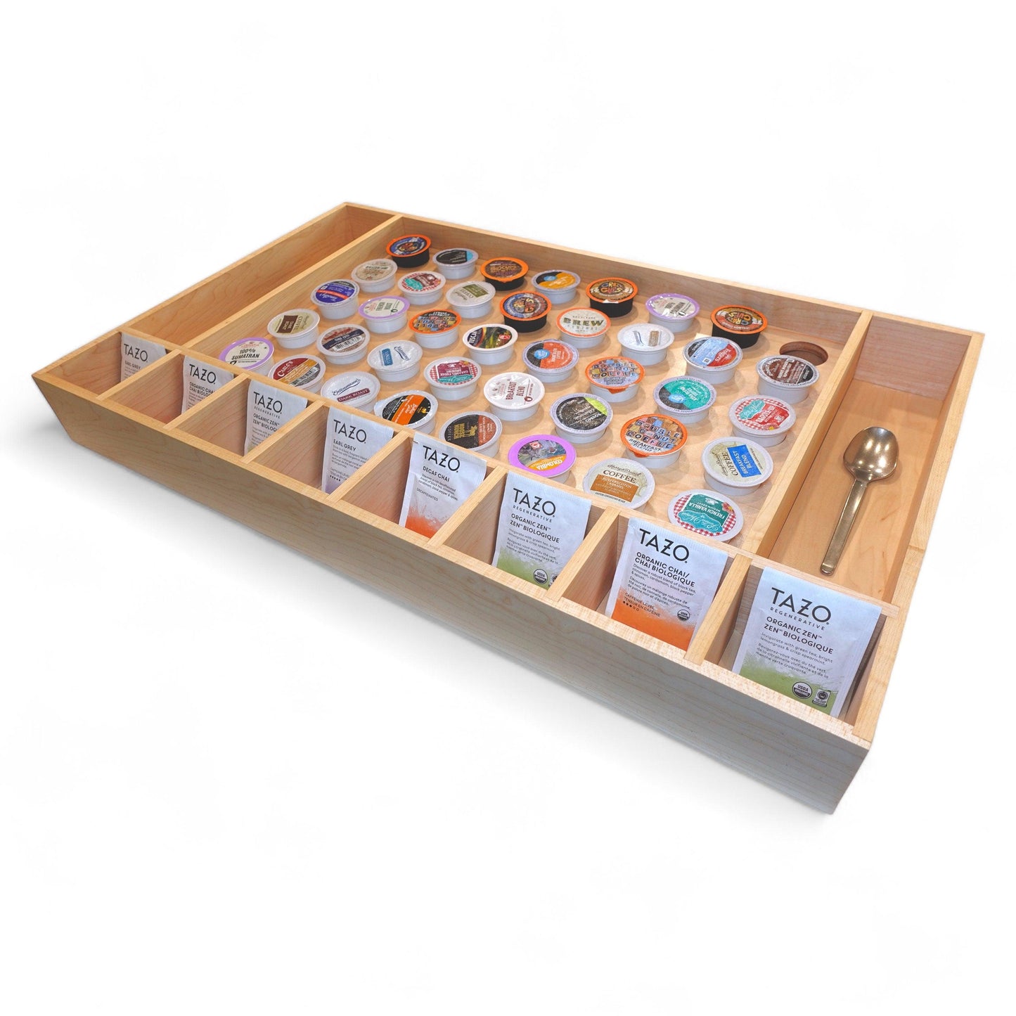 Custom K-Cup & Nespresso Drawer Organizer for Coffee Pods, Tea Bags, Utensil Storage - Neat Shop