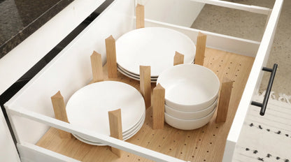 Custom Pegboard Drawer Organizer - White Oak - 01