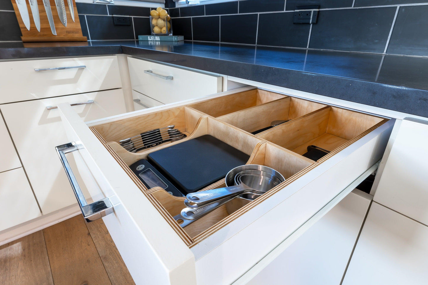 Custom Kitchen Drawer Organizer for Utensils, Silverware, Baking - Neat Shop