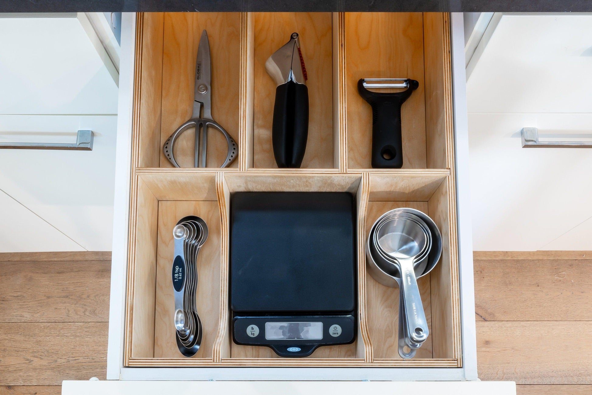 Custom Kitchen Drawer Organizer for Utensils, Silverware, Baking - Neat Shop