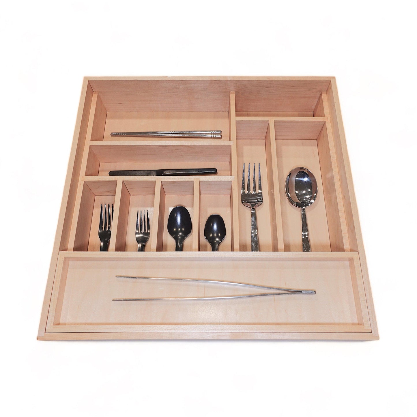 Custom Tiered Drawer Organizer & Sliding Tray | Utensils, Silverware & Knives - Neat Shop