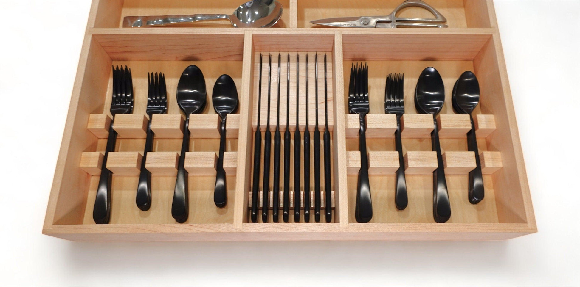 Custom Kitchen Drawer Organizer | Elegant Flatware Stacking Design - Neat Shop