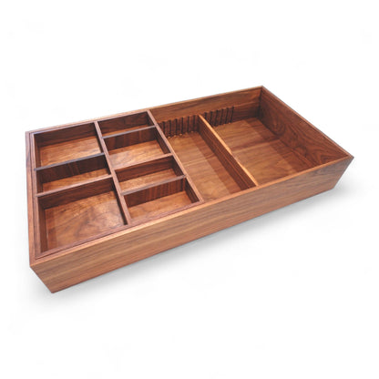 Custom Closet Drawer Organizer with Adjustable Tiered Sliding Tray for Belts & Ties - Neat Shop