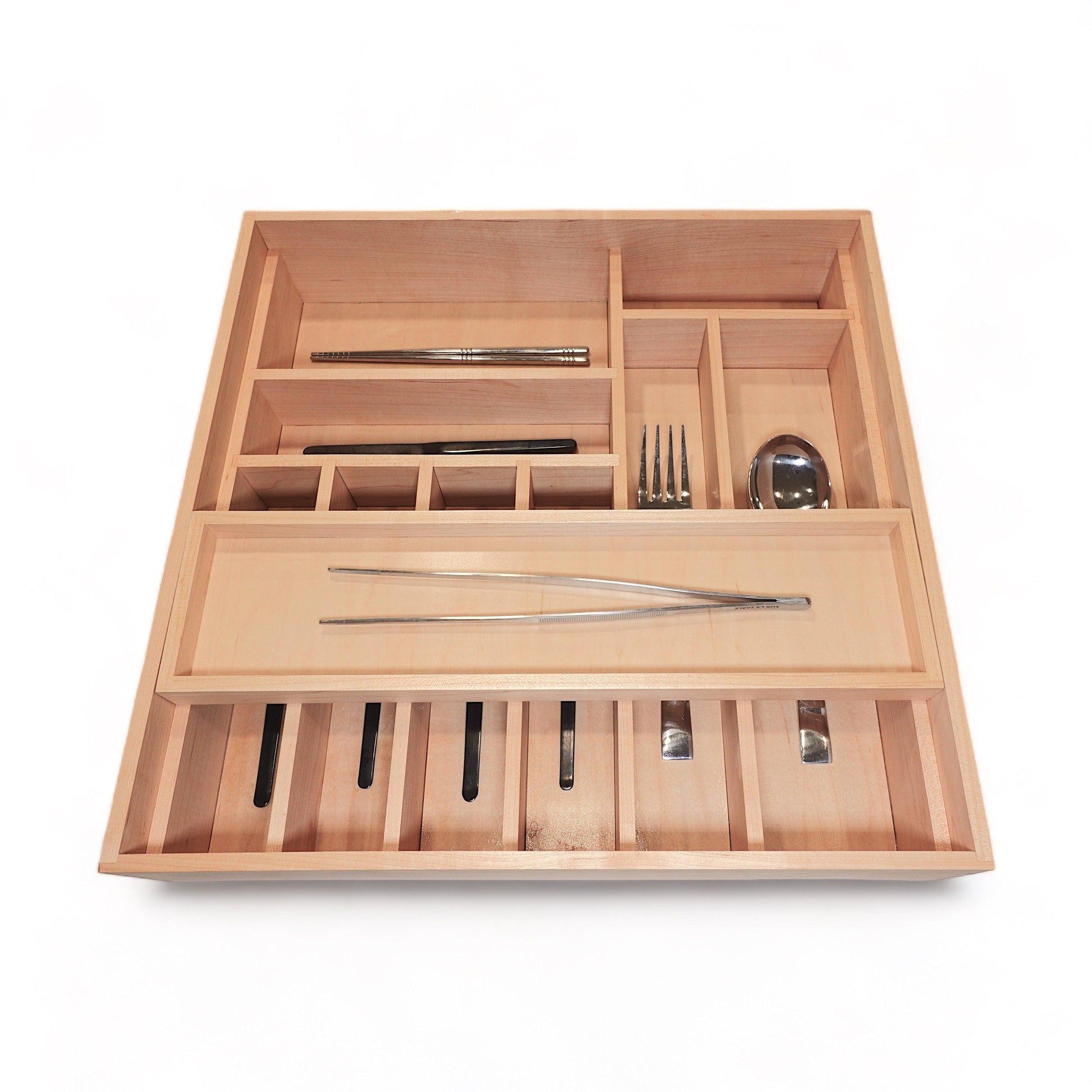 Custom Tiered Drawer Organizer & Sliding Tray | Utensils, Silverware & Knives - Neat Shop