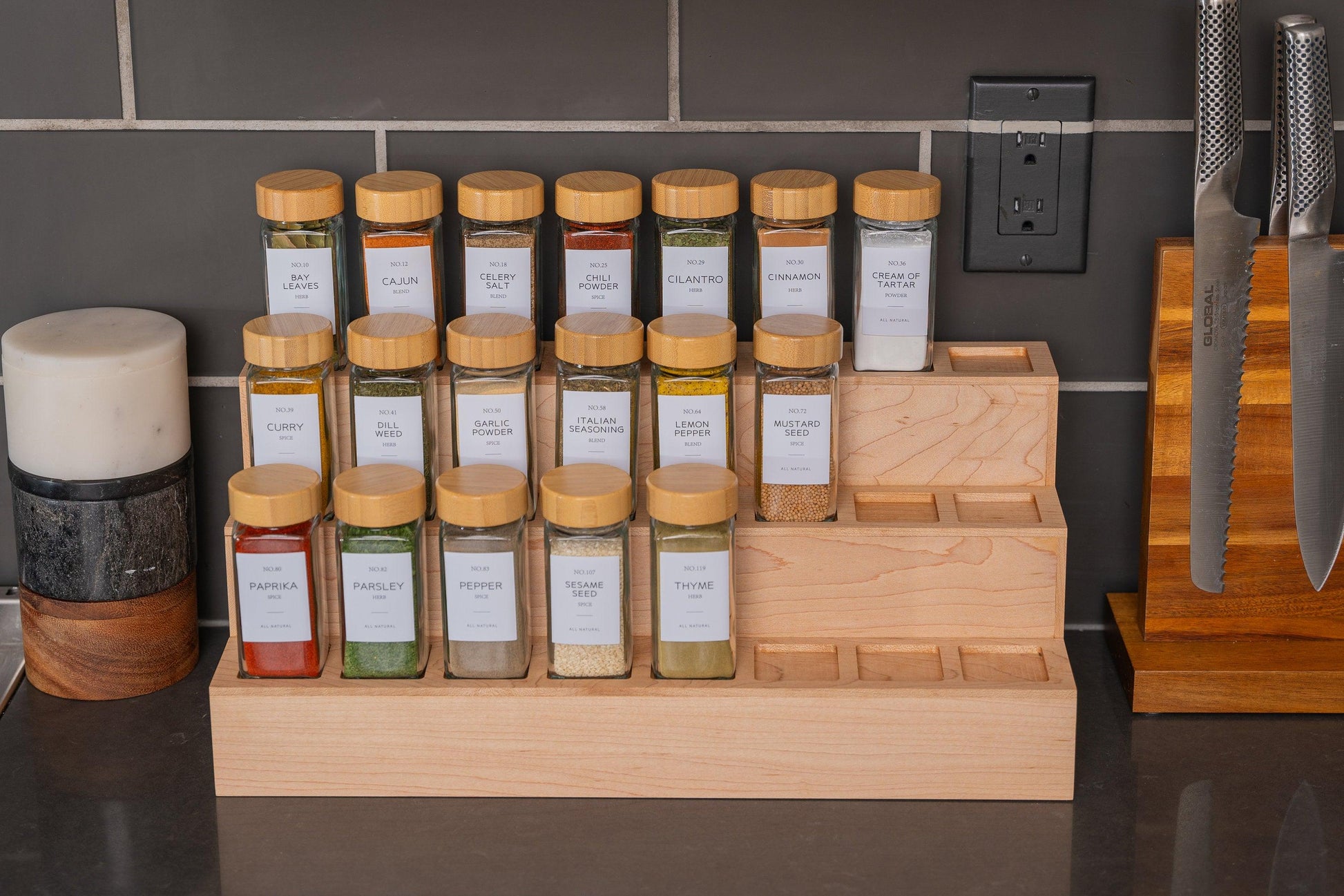 Custom Spice Organizer for Countertops & Upper Cabinets - Neat Shop