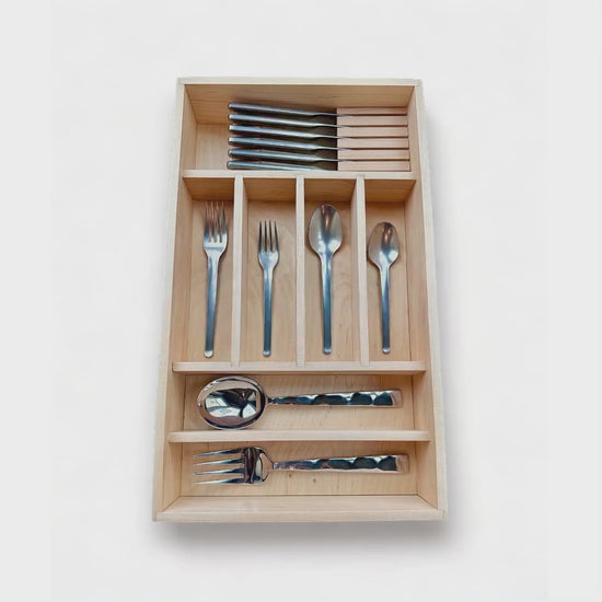 Custom Kitchen Drawer Organizer for Utensils, Silverware, Baking and more - Made from Solid Maple