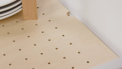 Custom Wood Pegboard Deep Drawer Organizer for Pots, Pans & Plates