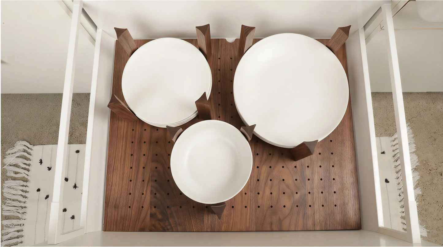 Custom Pegboard Drawer Organizer - Walnut - 02