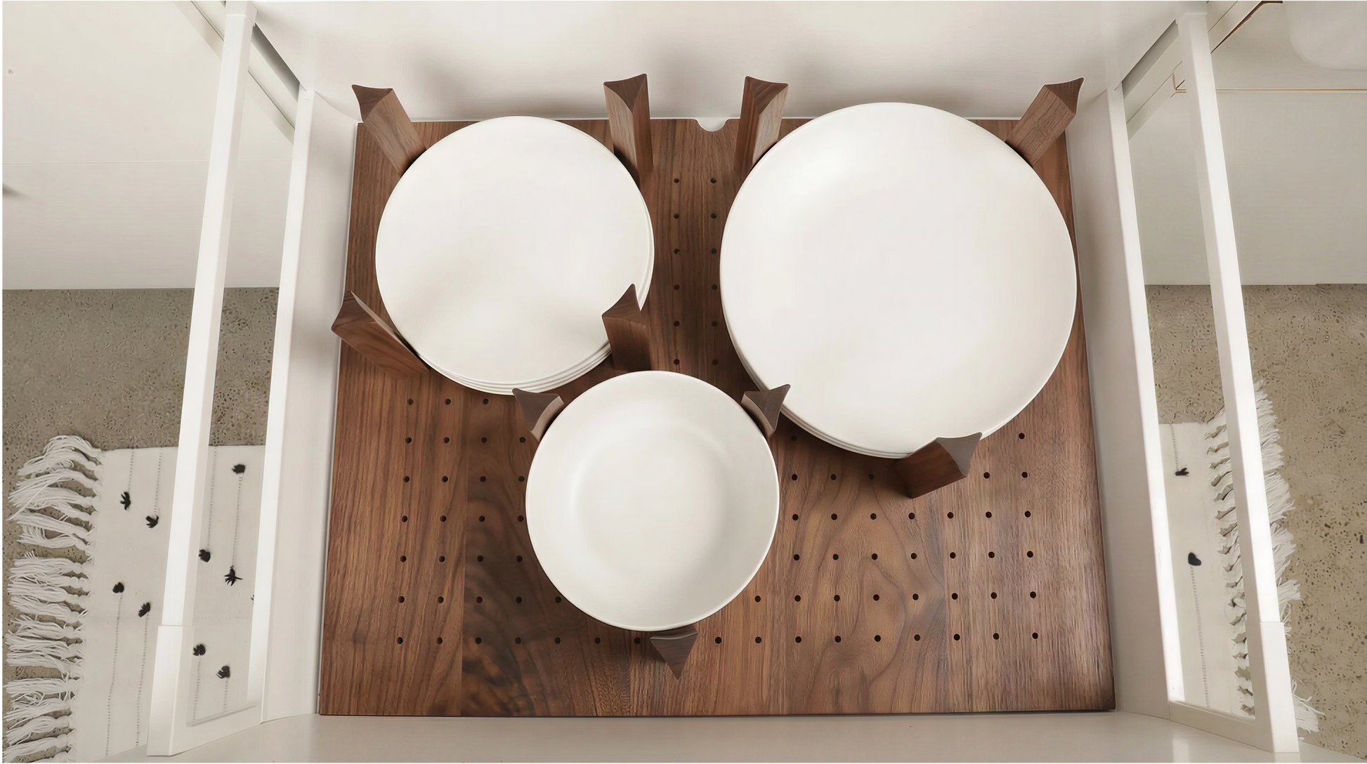 Custom Pegboard Drawer Organizer - Walnut - 02